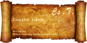 Csajka Tünde névjegykártya