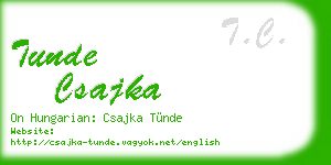 tunde csajka business card